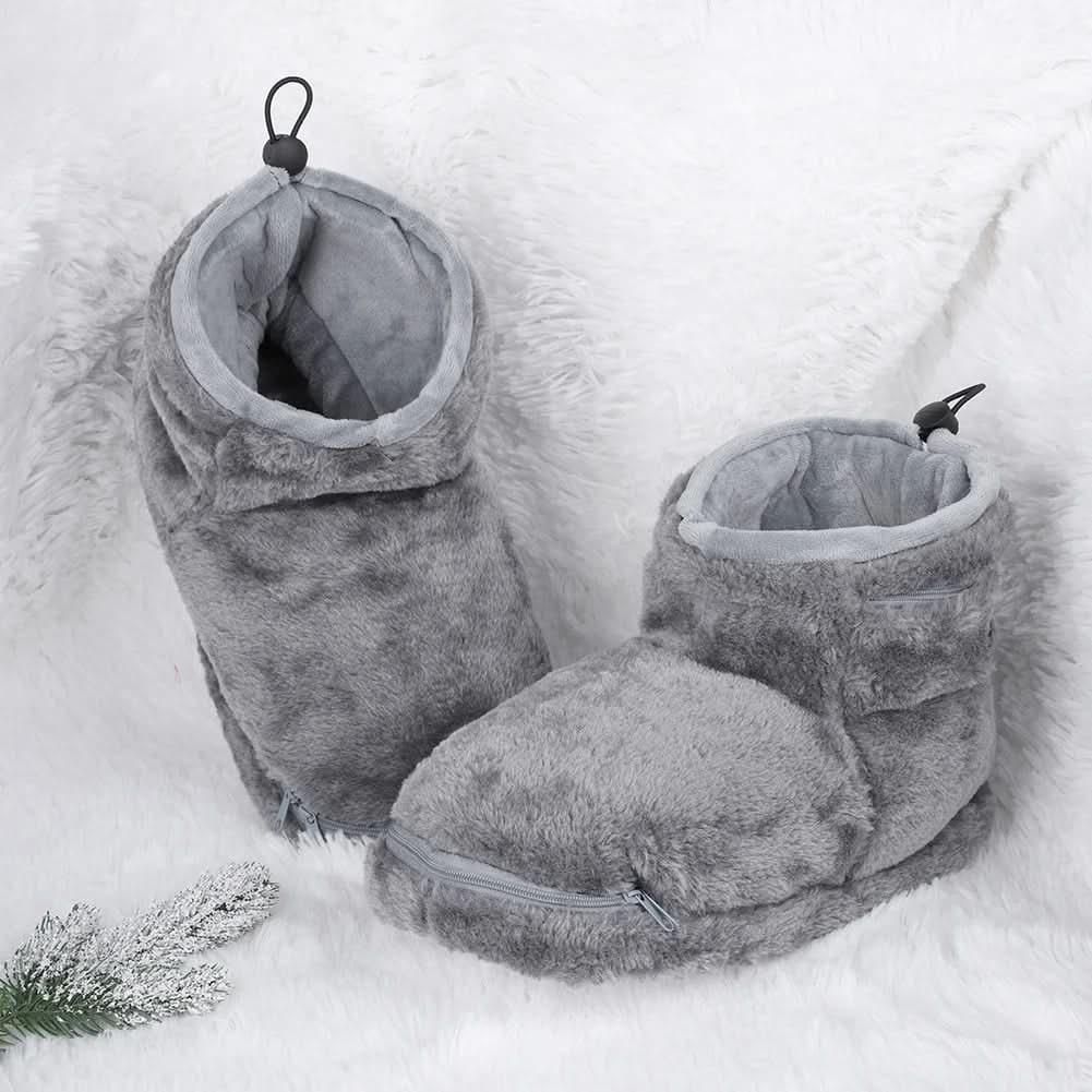 USB Heated Plush Bootie Slippers with Arch Support