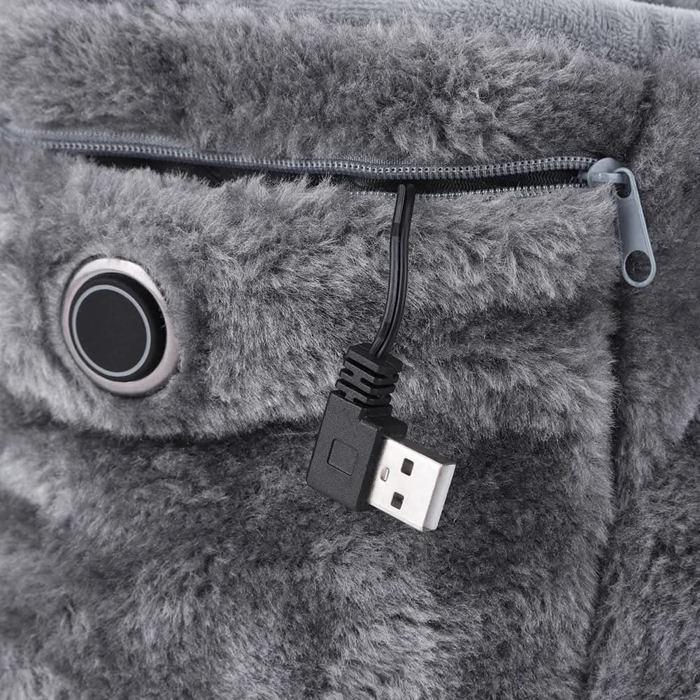 USB Heated Plush Bootie Slippers with Arch Support