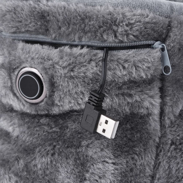 USB Heated Plush Bootie Slippers with Arch Support