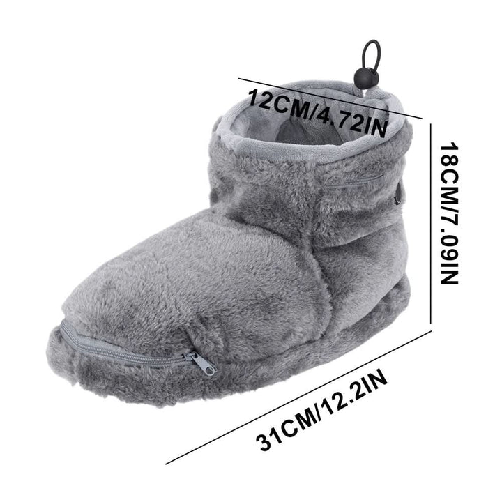 USB Heated Plush Bootie Slippers with Arch Support