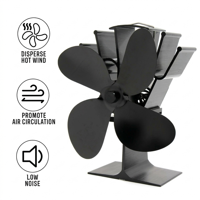 Heat Hollow™ Heat-Powered Stove Fan for Wood Burners, No Power Needed
