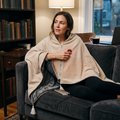 Heat Hollow™ Heated Cotton Shawl Blanket with Eight Heating Zones and USB