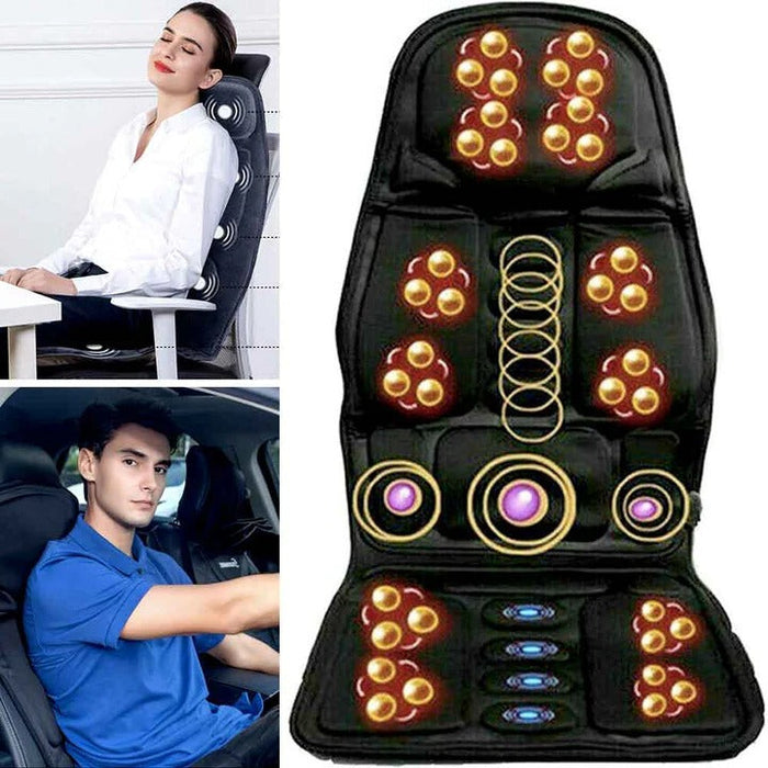Heat Hollow™ Massage Seat Cushion with Heated Neck Pillow and Remote