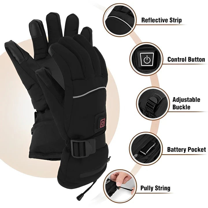 Rechargeable Heated Gloves with Adjustable Heat for Winter