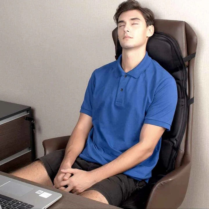 Full Back Shiatsu Massage Cushion with Heated Neck Support – Heat Hollow