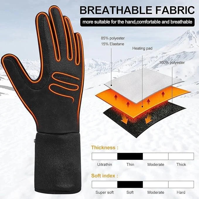 Ultra-Thin Heated Glove Liners With Touchscreen Tips