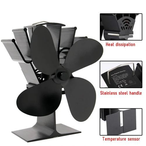 Eco Friendly Heat Powered Fireplace Fan with Increased Efficiency