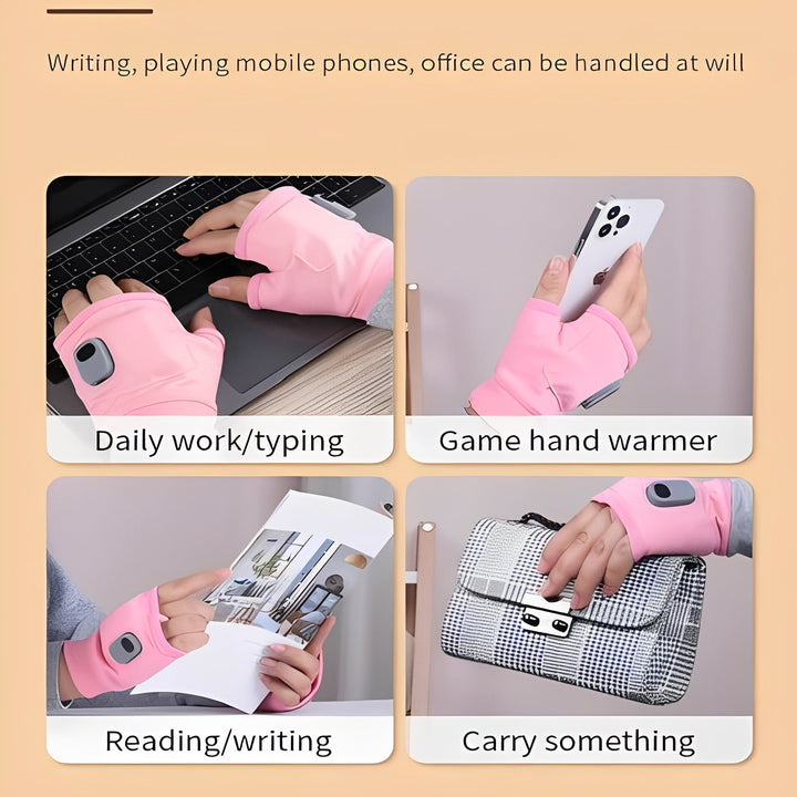 Fingerless Heated Gloves with USB-C Charging and 3 Settings
