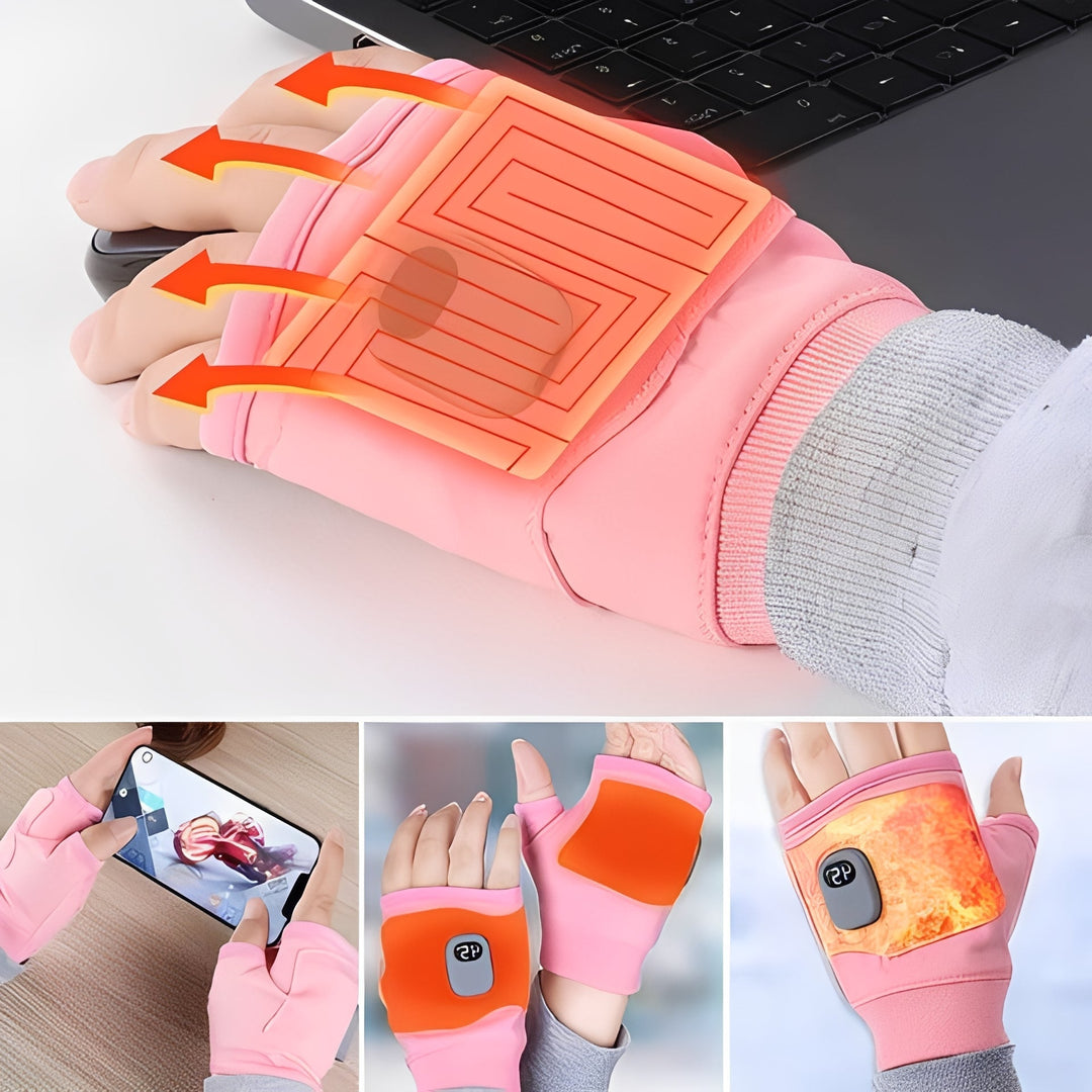 Fingerless Heated Gloves with USB-C Charging and 3 Settings