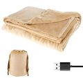 Heat Hollow™ Cordless Flannel Heated Throw for Two, USB Powered