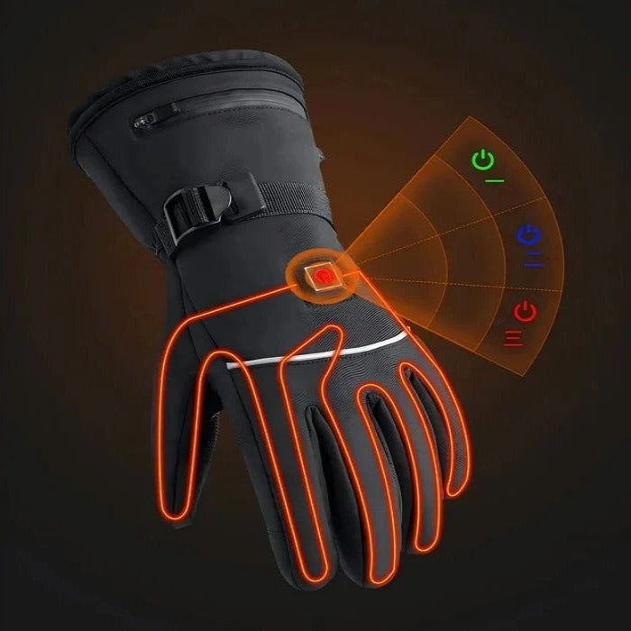 Heated Motorbike Gloves with Touchscreen and Rechargeable Battery