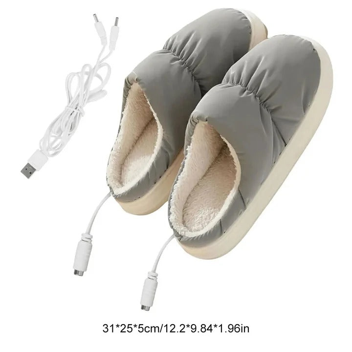 USB Heated Slippers with Non-Slip Sole and Rapid Heating