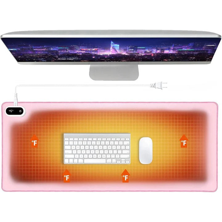 Heated Desk Pad With Digital Display and 5 Heat Levels – Heat Hollow