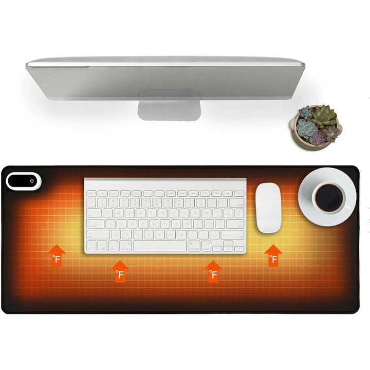 Heated Desk Pad With Digital Display and 5 Heat Levels – Heat Hollow