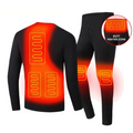 Heat Hollow™ USB Heated Thermal Base Layer Set with Flatlock Seams