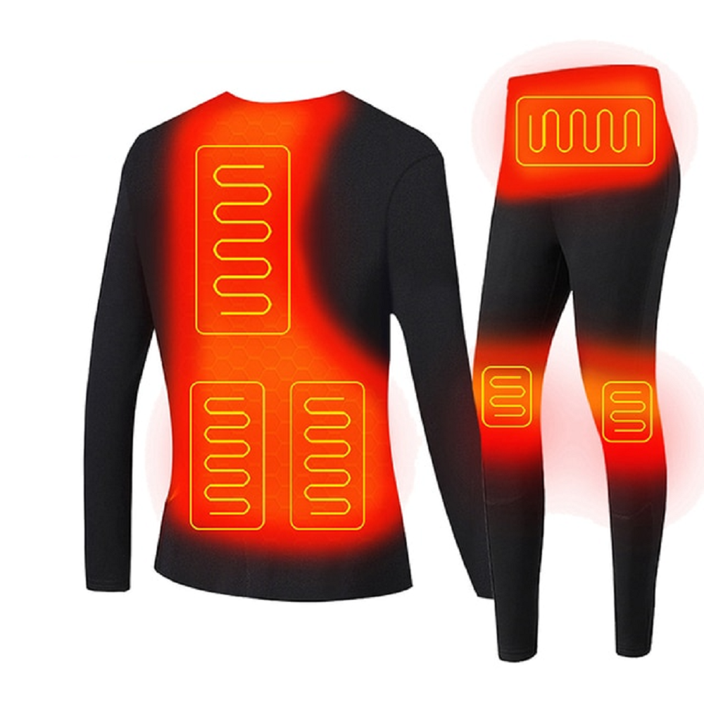 Heat Hollow™ USB Heated Thermal Base Layer Set with Flatlock Seams