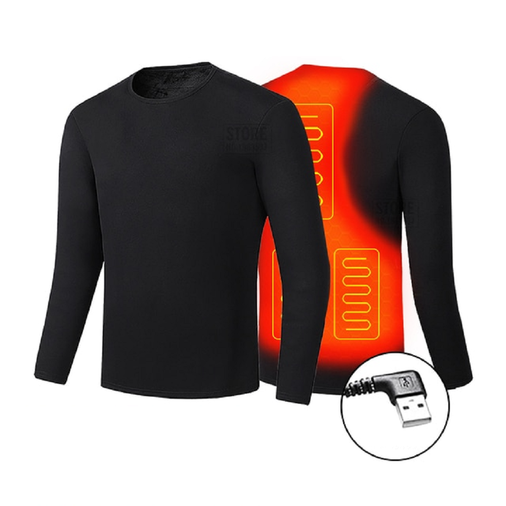 Heat Hollow™ USB Heated Thermal Base Layer Set with Flatlock Seams