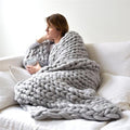 Heat Hollow™ Handmade Chunky Knit Blanket with Super-Soft Texture