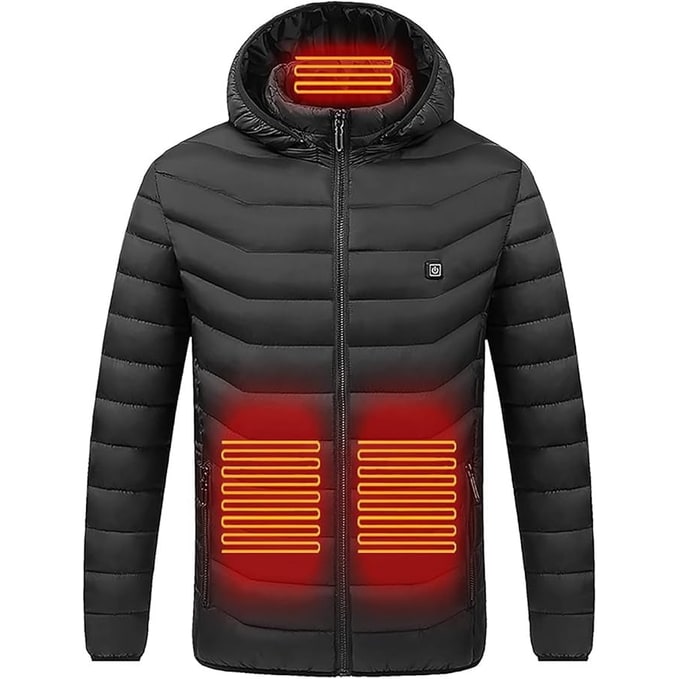 Heat Hollow™ Hooded Heated Puffer Jacket with 9 Heating Zones