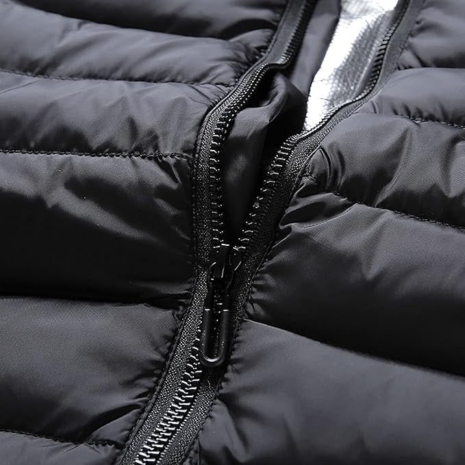 Puffer Heated Jacket with 9 Heating Zones Hood and Quilted Design