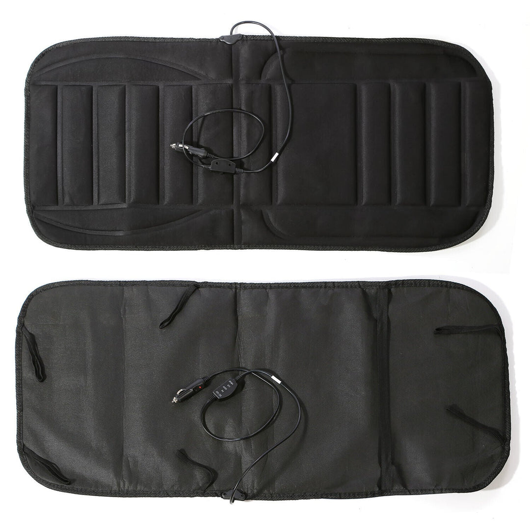 12V Heated Seat Cushion with Back Support and Memory Foam – Heat Hollow