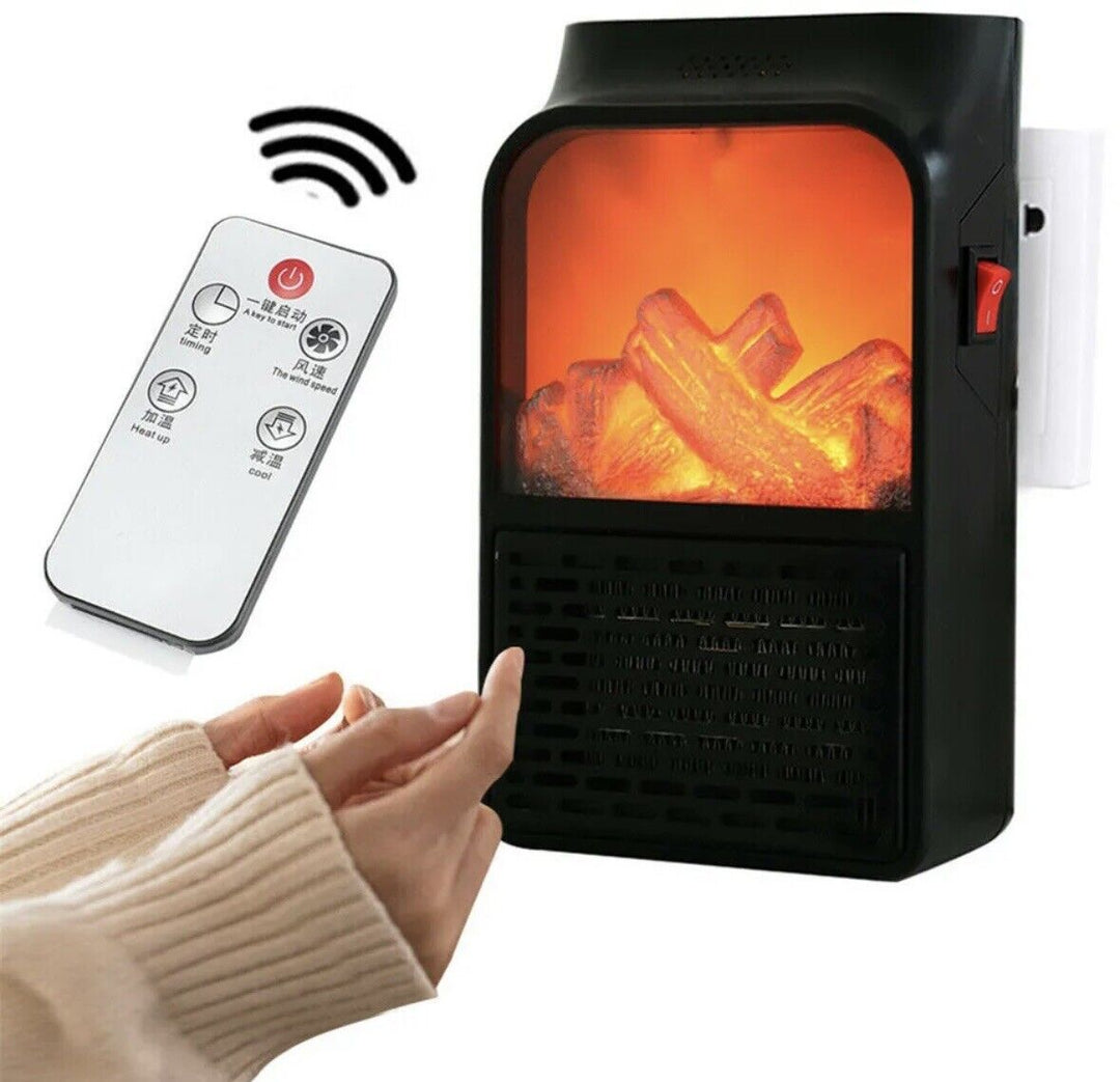 Portable Flame Effect Heater with Remote &amp; Timer – Heat Hollow