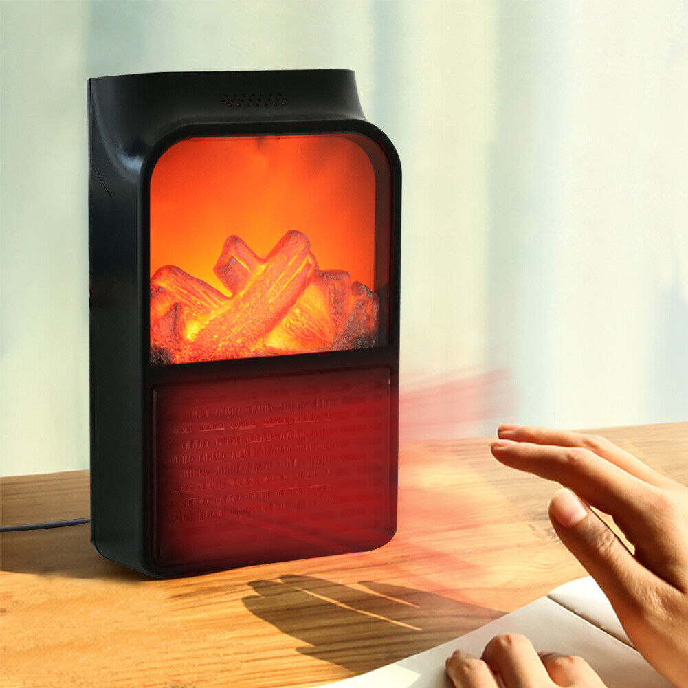 Portable Flame Effect Heater with Remote &amp; Timer – Heat Hollow