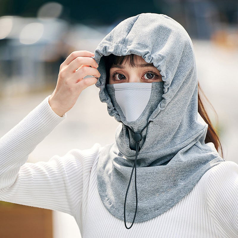 Hooded Face Mask with Neck Warmer for Cycling and Skiing