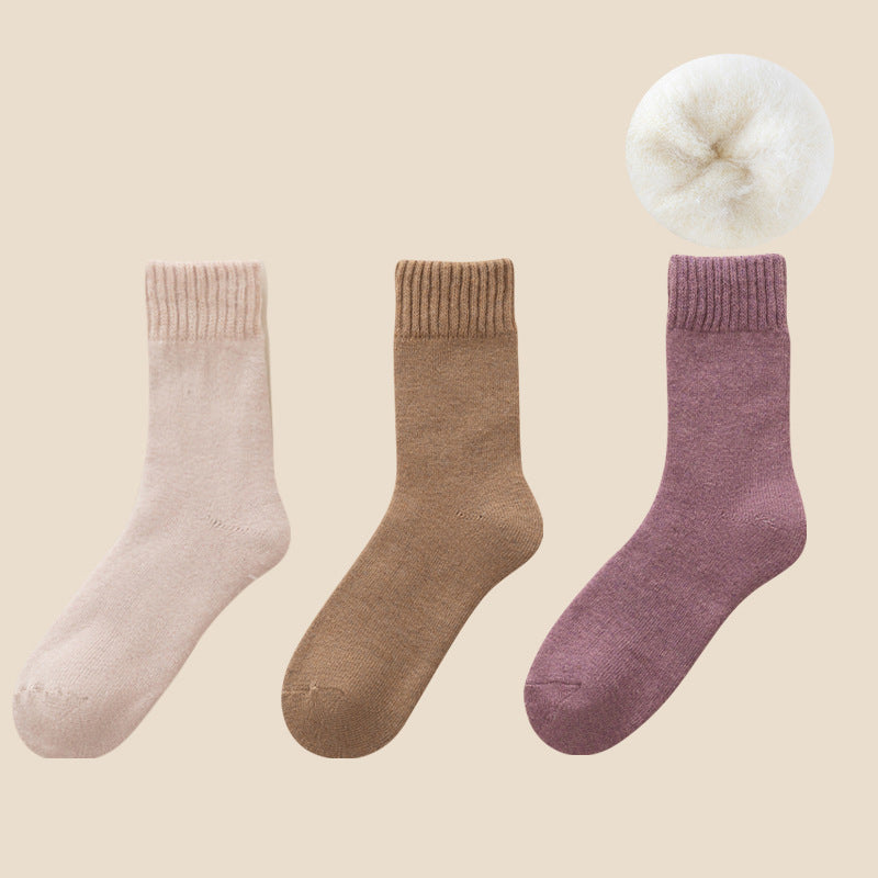 Fleece-Lined Thermal Socks, 3-Pair Set with Moisture Wicking