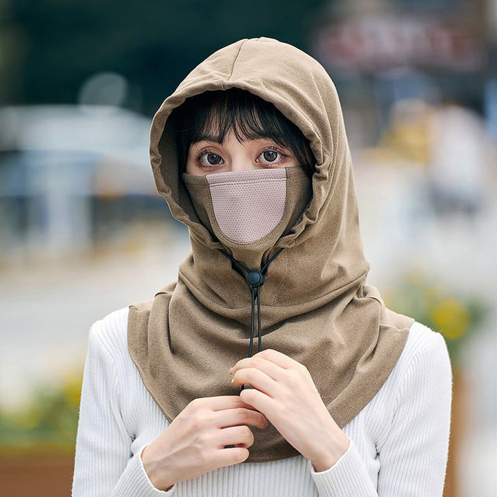 Hooded Face Mask with Neck Warmer for Cycling and Skiing