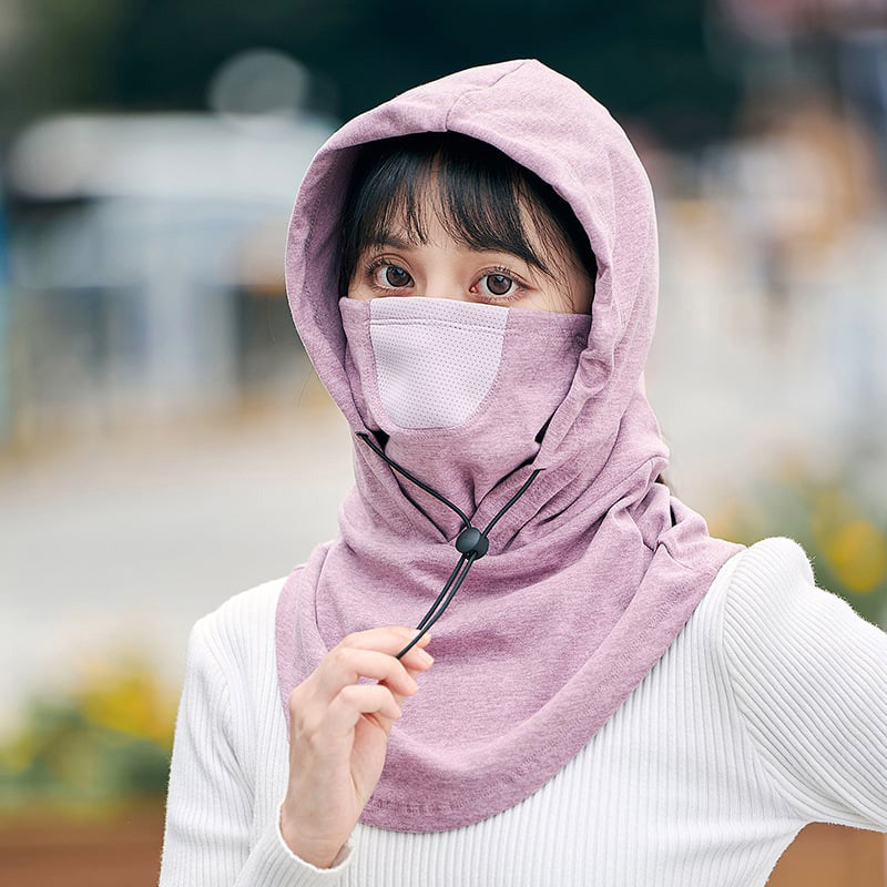 Hooded Face Mask with Neck Warmer for Cycling and Skiing