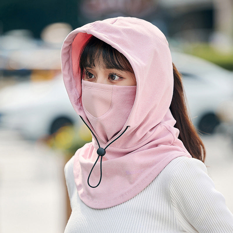 Hooded Face Mask with Neck Warmer for Cycling and Skiing