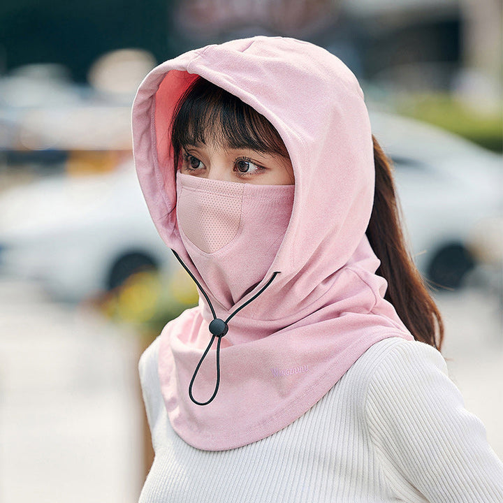 Hooded Face Mask with Neck Warmer for Cycling and Skiing
