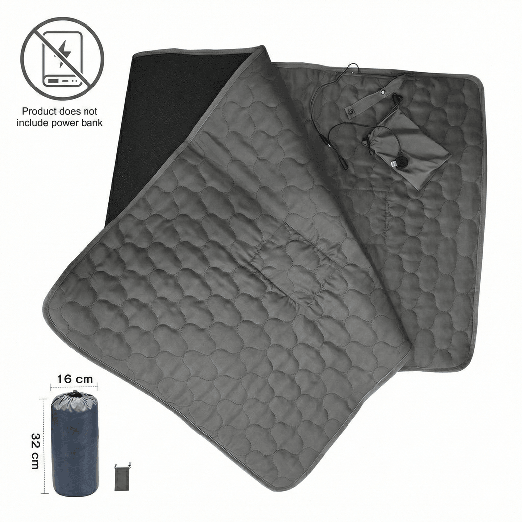 5-Zone USB Heated Mat with Rapid 30-Second Warm-Up – Heat Hollow