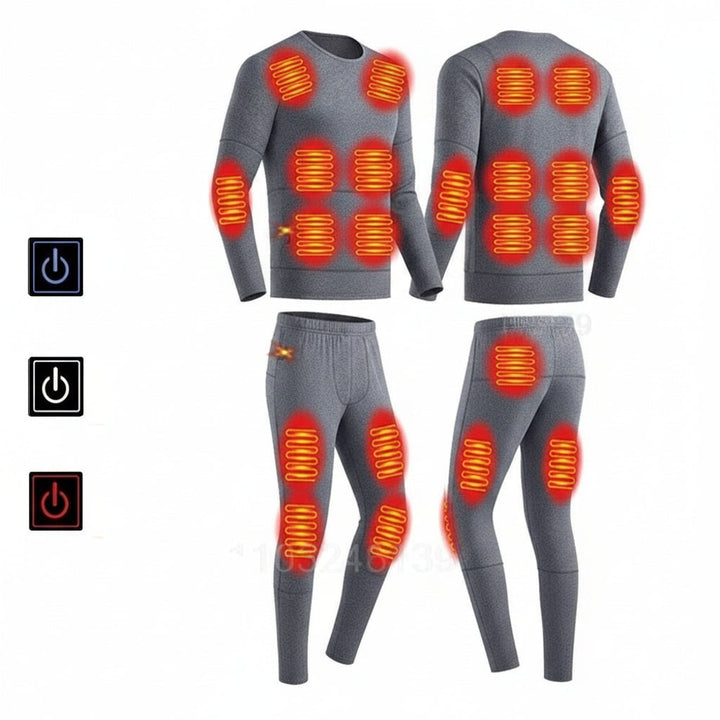 Heated Thermal Base Layer Set with Multi-Zone Warmth – Heat Hollow