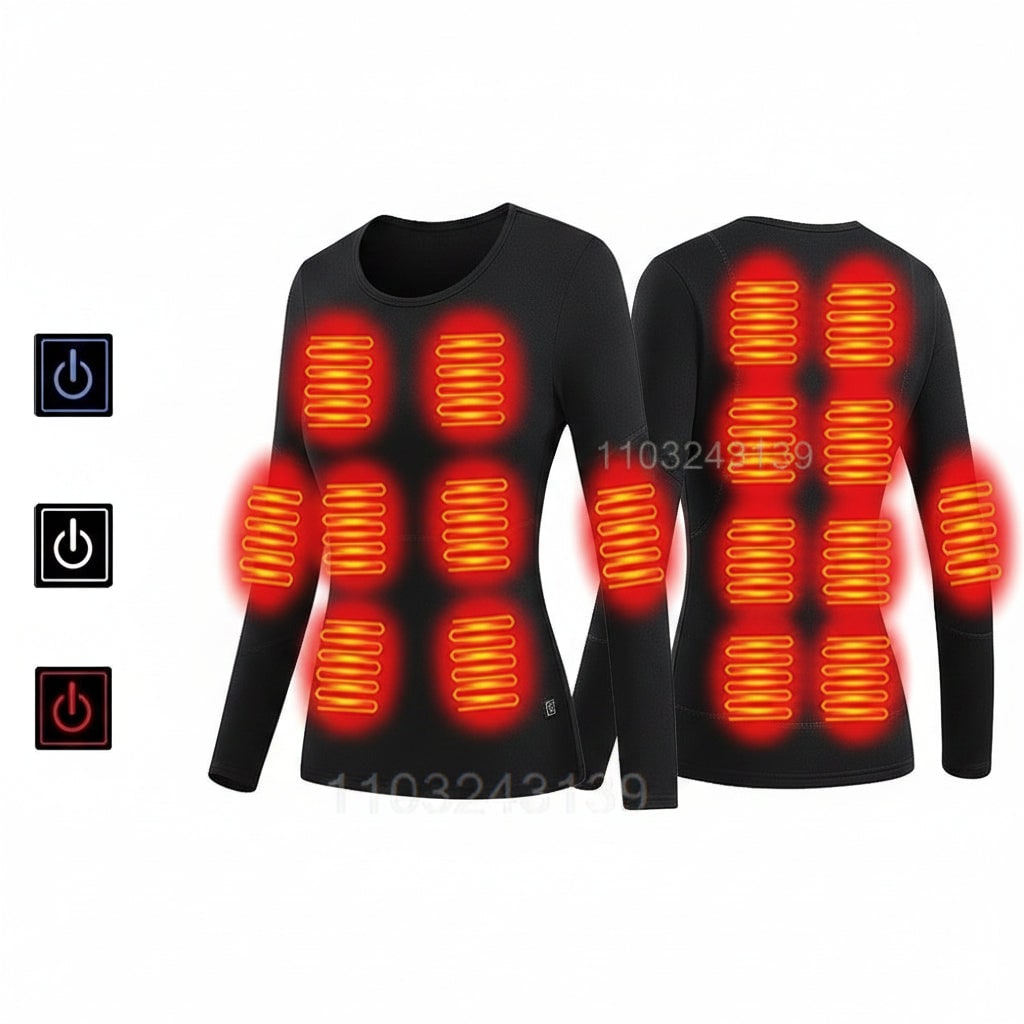 Heated Thermal Base Layer Set with Multi-Zone Warmth – Heat Hollow